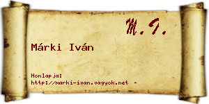 Márki Iván névjegykártya